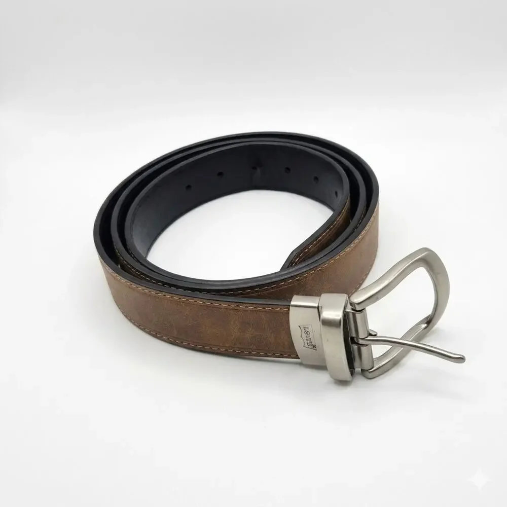 Levi’s 2-in-1 Reversible Belt Black Brown Big Tall Size 50 52 Leather 1.5”